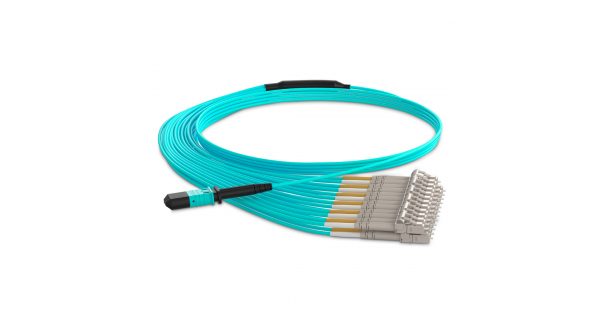 24 Fiber Multimode Mpo Lc Breakout Cable 24F Mpo Female To 12Xlc Duplex