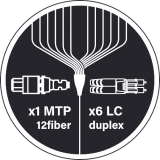 MPO/MTP®-12 to LC Breakout Cable