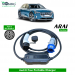 Single Phase, 32A, 7.3kW Audi E-Tron Compatible Level-2 Portable AC EV Charger or Onboard Electric Car Charging Cable with Type 2 IEC 62196-2 Plug and industrial CEE plug
