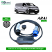 Single Phase, 32A, 7.3kW Citroen e-Jumpy Combi Compatible Level-2 Portable AC EV Charger or Onboard Electric Car Charging Cable with Type 2 IEC 62196-2 Plug and industrial CEE plug