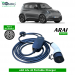 Single Phase, 16A, 3.3kW eGo Life 40 Compatible Level-2 Portable AC EV Charger or Onboard Electric Car Charging Cable with Type 2 IEC 62196-2 Plug and 3-Pin Type-M plug