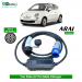 Single Phase, 32A, 7.3kW Fiat 500e Compatible Level-2 Portable AC EV Charger or Onboard Electric Car Charging Cable with Type 2 IEC 62196-2 Plug and industrial CEE plug