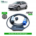 Electric vehicle Portable charger, Single Phase AC, 32A, 7.3kW Kia e-Niro Compatible Level-2 Portable ev Charger or Onboard Charging Cable with Type 2 IEC 62196-2 Plug, 5 meter cable and industrial CEE plug