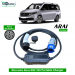 Single Phase, 32A, 7.3kW Mercedes Benz EQV 250 Compatible Level-2 Portable AC EV Charger or Onboard Electric Car Charging Cable with Type 2 IEC 62196-2 Plug and industrial CEE plug