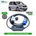 Single Phase, 32A, 7.3kW Opel Combo e-life Compatible Level-2 Portable AC EV Charger or Onboard Electric Car Charging Cable with Type 2 IEC 62196-2 Plug and industrial CEE plug