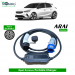 Single Phase, 32A, 7.3kW Opel Corsa-e Compatible Level-2 Portable AC EV Charger or Onboard Electric Car Charging Cable with Type 2 IEC 62196-2 Plug and industrial CEE plug