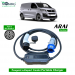 Single Phase, 32A, 7.3kW Peugeot e-Expert Combi Compatible Level-2 Portable AC EV Charger or Onboard Electric Car Charging Cable with Type 2 IEC 62196-2 Plug and industrial CEE plug