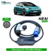 Electric vehicle Portable charger, Single Phase AC, 32A, 7.3kW Volkswagen ID 3 Compatible Level-2 Portable ev Charger or Onboard Charging Cable with Type 2 IEC 62196-2 Plug, 5 meter cable and industrial CEE plug