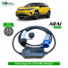 Single Phase, 32A, 7.3kW Volkswagen ID 4 Compatible Level-2 Portable AC EV Charger or Onboard Electric Car Charging Cable with Type 2 IEC 62196-2 Plug and industrial CEE plug