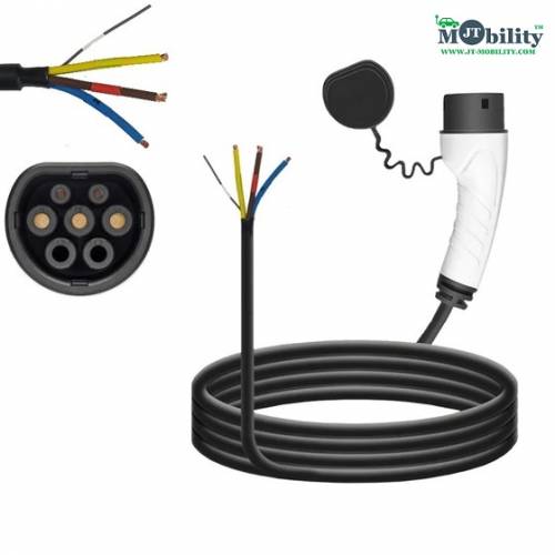 JTCCM3T21P1A05-1 Mode 3 Tethered EV Charging Cable Type 2 IEC 62196-2 Female Single Phase 16 Amp 3.7Kw 5 meter
