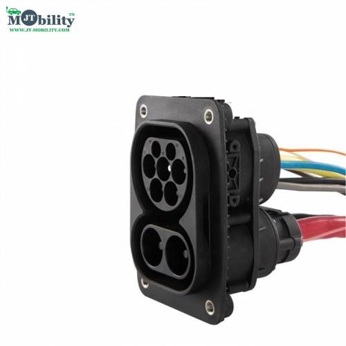 JT MOBILITY 200A CCS2 EV Inlet Socket 1000V DC CCS Type 2 IEC 62196-3 DC male Inlet Socket with 0.5 meter cable 