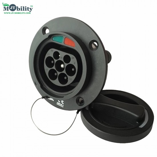 Type-2 Male Inlet Socket Without Cable Single/Three Phase 32A Comply To Iec 62196-2 JTEVS32A3PT2M EV Products