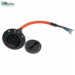 JTEVS32A3PT2MC Single/Three Phase 32A Type 2 IEC 62196-2 male Inlet Socket  for EV with 0.5 meter cable