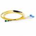 JTOPTICS 12 Fiber Sm Mtp Lc Break Out Cable, 12f Mtp Female to 4 X Lc Duplex Fan Out / Harness Cable, Low Loss OFNR (Riser), G.657A1 Single Mode, Yellow, Polarity B