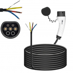 JT MOBILITY Mode 3 Tethered EV Charging Cable Type 2 IEC 62196-2 Female Single Phase 32 Amp 7.3Kw 5 meter