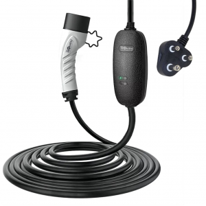 3Kw Portable Ev Charger For Electric Vehicle Home Charging With Type 2 Connector And 3-Pin Eu Plug Single Phase 16A Complay To Iec 62196-2
