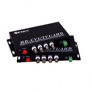 4 Channel Hd Video To Ofc Converter With Rs485 Support Ahd Hdcvi Hdtvi 1080P Smf Fc 20Km Pair