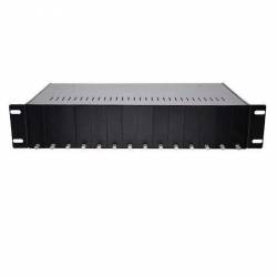 Media Converter Chassis 14 Slot, 19 Inch Rack Mount, Dual Power Supply, Dual Fan