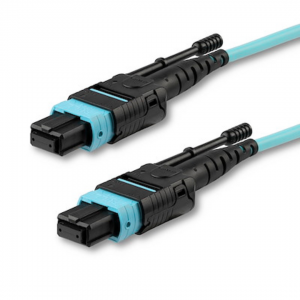 12 Fiber Multimode Om3 Mpo Trunk Cable With Mpo Female To Mpo Female Push-Pull Connector