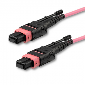12 Fiber Multimode Om4 Mpo Trunk Cable With Mpo Female To Mpo Female Push-Pull Connector