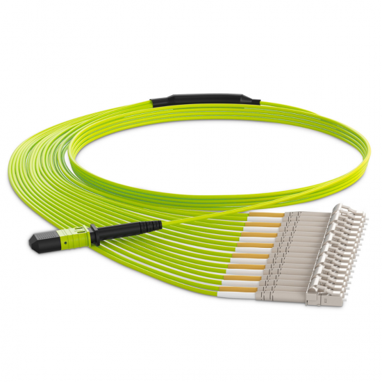 16 Fiber Om5 Mpo Lc Break-Out Cable 16F Mpo Female To 8Xlc Duplex Om5 Patch Cord Low Loss Ofnp (Plenum) Polarity B JTMPM516OMOSFLCPXX Mpo Break Out Cables