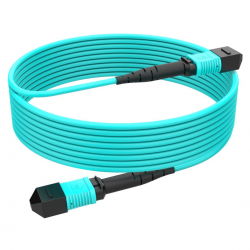 24 Fiber Multimode Mpo Cable 24F Mpo Female  To 24F Mpo Female Om3 Patch Cord Low Loss Ofnp (Plenum) Polarity A