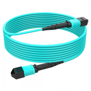 24 Fiber Multimode Mpo Cable 24F Mpo Female  To 24F Mpo Female Om3 Patch Cord Low Loss Ofnp (Plenum) Polarity A
