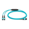24 Fiber Multimode Om3 Breakout Mpo Trunk Cable 24F Mpo (F) to 2 x 12F Mpo (F) Om3 Distribution Cable