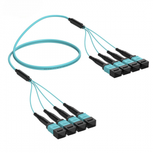 48 Fiber Multimode Om3 Breakout Mpo Trunk Cable 4 x 12F Mpo (F) to 4 x 12F Mpo (F)  Mpo (F) Om3 Distribution Cable