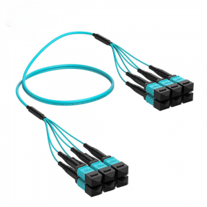 72 Fiber Multimode Om3 Breakout Mpo Trunk Cable 6 x 12F Mpo (F) to 6 x 12F Mpo (F)  Mpo (F) Om3 Distribution Cable