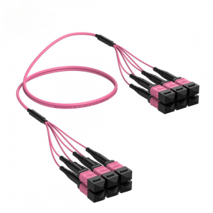 72 Fiber Multimode Om4 Breakout Mpo Trunk Cable 6 x 12F Mpo (F) to 6 x 12F Mpo (F)  Om4 Distribution Cable