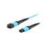 JTOPTICS 12 Fiber Mpo MM Trunk Cable, 12f Mpo Female Mpo Female Om3 Patch Cord, Low Loss OFNP (Plenum) Cable, Om3/300 Multimode, Aqua, Polarity B