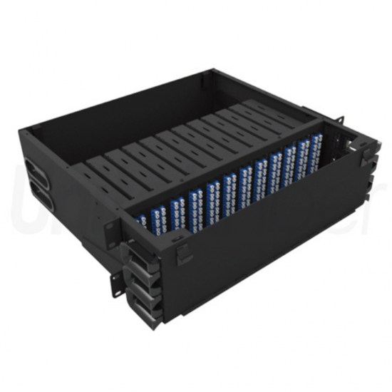 288 Fiber Hd Fiber Enclosure With Glass Cover 3U Rack Mount Hold Upto 12 Hd Lgx Mpo Cassettes JTMPFDSF3 High Density LIU