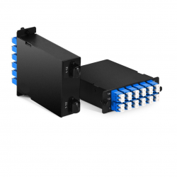 Hd Mpo Cassette Box For High Density Odf With 2 Fan-Out Cable 12-Fiber Mpo To 12Xlc Duplex Single Mode Type B