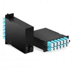 Hd Mpo Lc Cassette Box For High Density Odf Loaded With 24 Fiber Mpo Lc Multimode Fan-Out Cable Type A