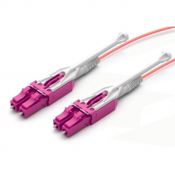 Lc Om4 Uniboot Push-Pull Patch Cord Lc/Pc To Lc/Pc Om4 Multimode Duplex Ofnp Plenum 2Mm Patch Cable