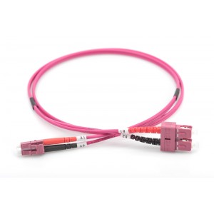 Sc Lc Om4 Duplex Patch Cord Sc/Pc Lc/Pc Multimode Om4 Dx Ofnp Plenum 2Mm Ofc Cable