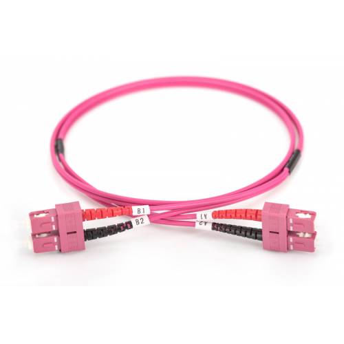 Sc Sc Om4 Mm Dx Ofc Patch Cord, Sc Pc Sc Pc Multimode Om4 Duplex OFNP Plenum 2Mm Pink Color Optical Fiber Premium Quality Patch Cable JTPCSCPSCPOM4DXPVXXP Patch Cable
