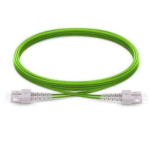 Sc Sc Om5 Mm Dx Ofc Patch Cord, Sc Pc Sc Pc Multimode Om5 Duplex OFNP Plenum 2Mm Green Color Optical Fiber Premium Quality Patch Cable